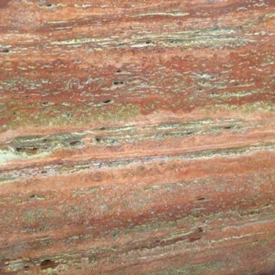 Piedra natural mármol travertino intenso con aspecto elegante de colores rojos y rosados TRAVERTINO ROJO
